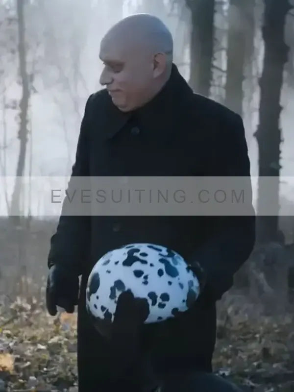 Uncle Fester TV Series Wednesday Fred Armisen Black Long Wool Black Coat