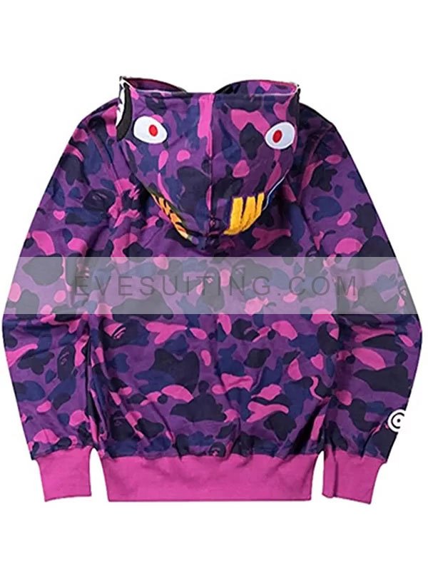 Unisex Bape Shark Head Zip-Up Hoodie