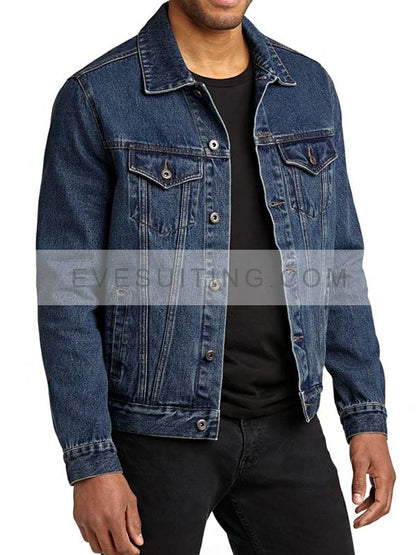 Unisex Port Authority Blue Buttoned Jacket