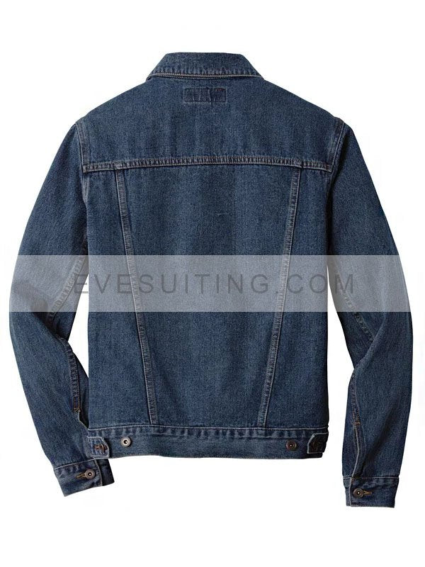 Unisex Port Authority Blue Denim Buttoned Jacket