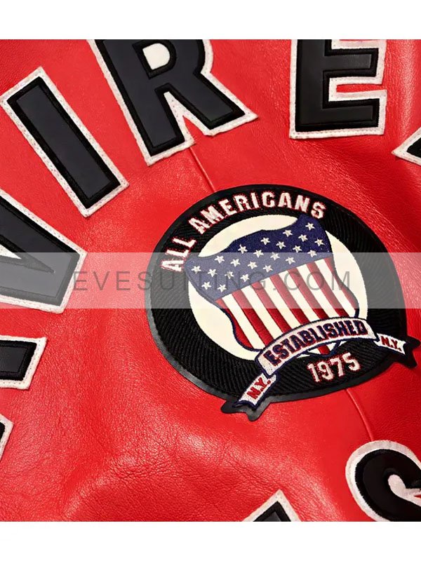 Unisex Red And Black Leather Jacket