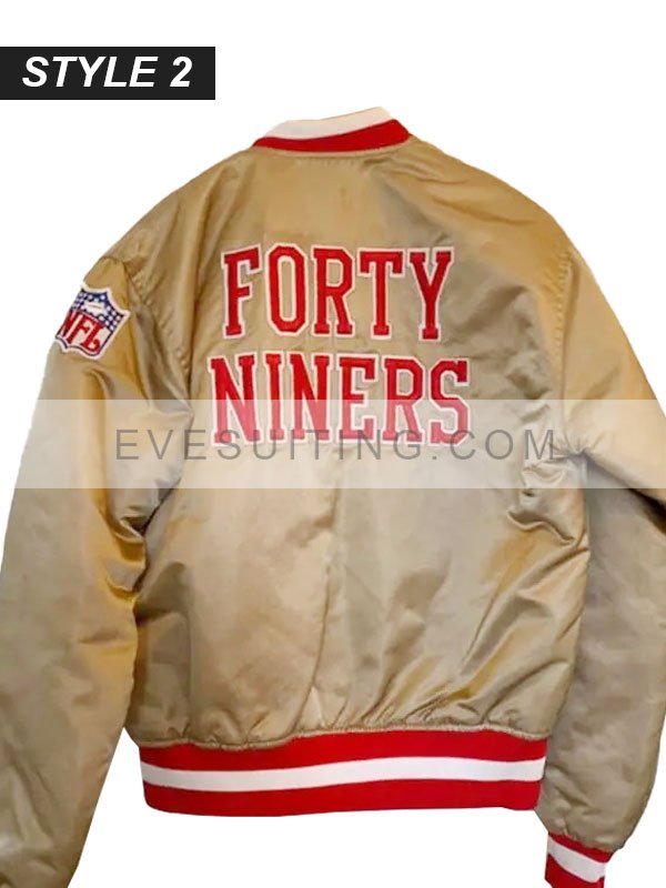 Unisex San Francisco 49ers Gold Bomber Starter Varsity Jacket