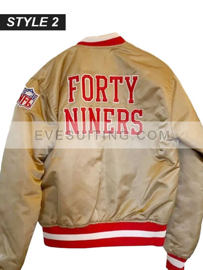 Unisex San Francisco 49ers Gold Bomber Starter Varsity Jacket