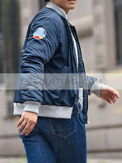 Unisex Starfield Flight Crew Bomber Blue Jacket