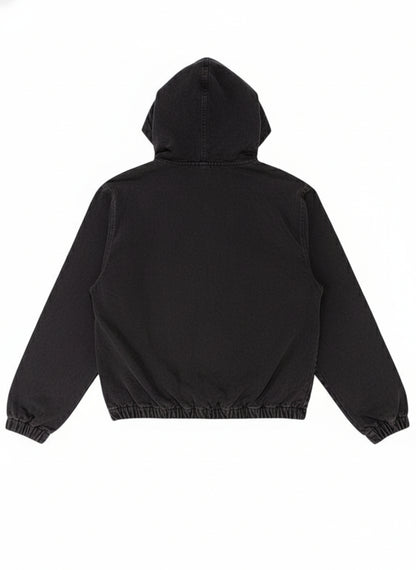 Unisex Stussy Canvas Insulated Work Black Denim Jacket - Recreation