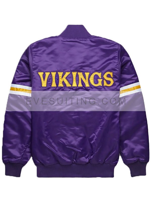 Unisex Vikings Starter Bomber Satin Jacket