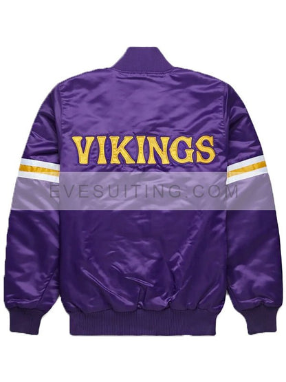 Unisex Vikings Starter Bomber Satin Jacket
