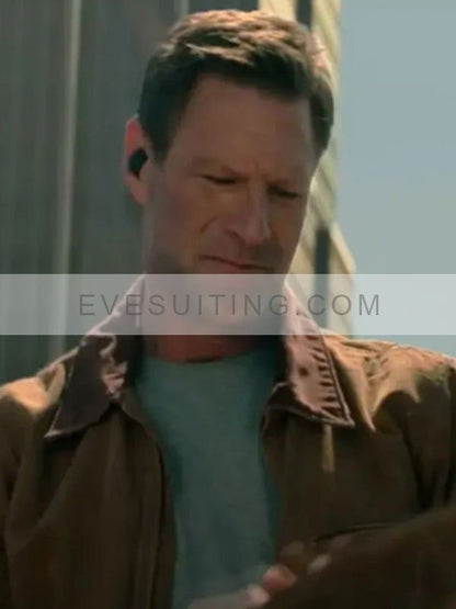 Vail Movie The Bricklayer 2024 Aaron Eckhart Brown Cotton Jacket