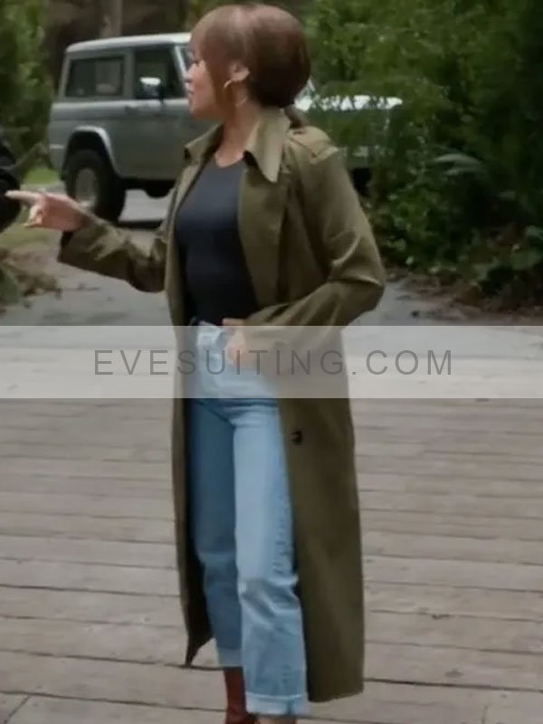 Vanessa Morgan Wild Cards Season 1 Max Mitchell Green Cotton Trench Coat