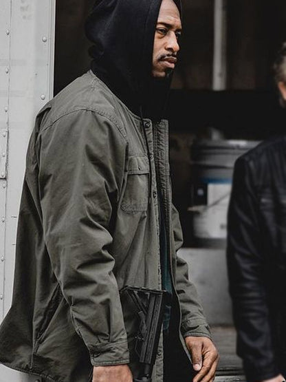 Vincent Movie 72 Hours 2024 Vernon Davis Green Hooded Cotton Jacket