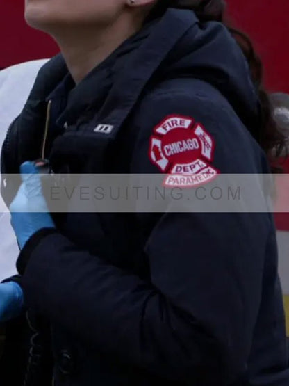 Violet Mikami Chicago Fire Season 12 Hooded Black Jacket