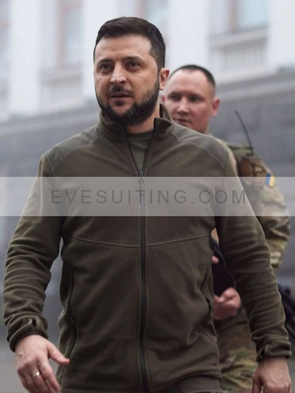 Volodymyr Zelenskyy Olive Green Fleece Jacket
