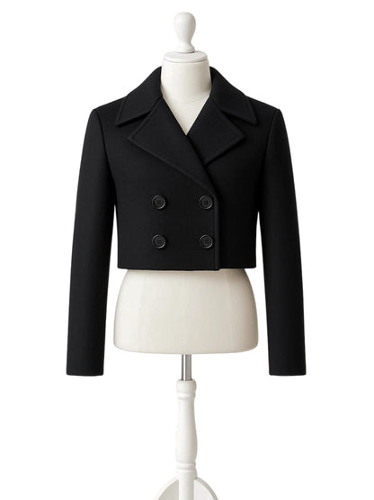Wednesday Addams cropped wool jacket