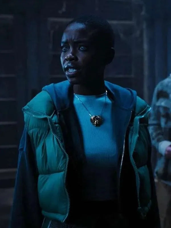 Wednesday Bianca Barclay Green Puffer Vest