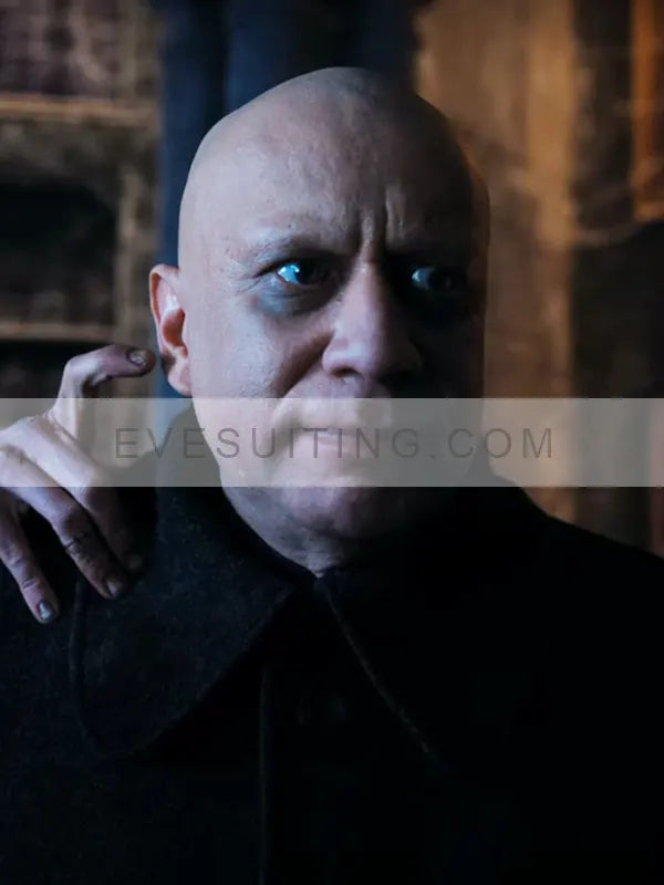 Wednesday Fred Armisen Black Long Wool Black Coat