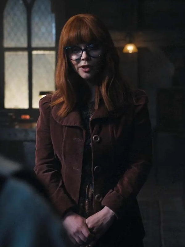 Wednesday Marilyn Thornhill Brown Corduroy Jacket