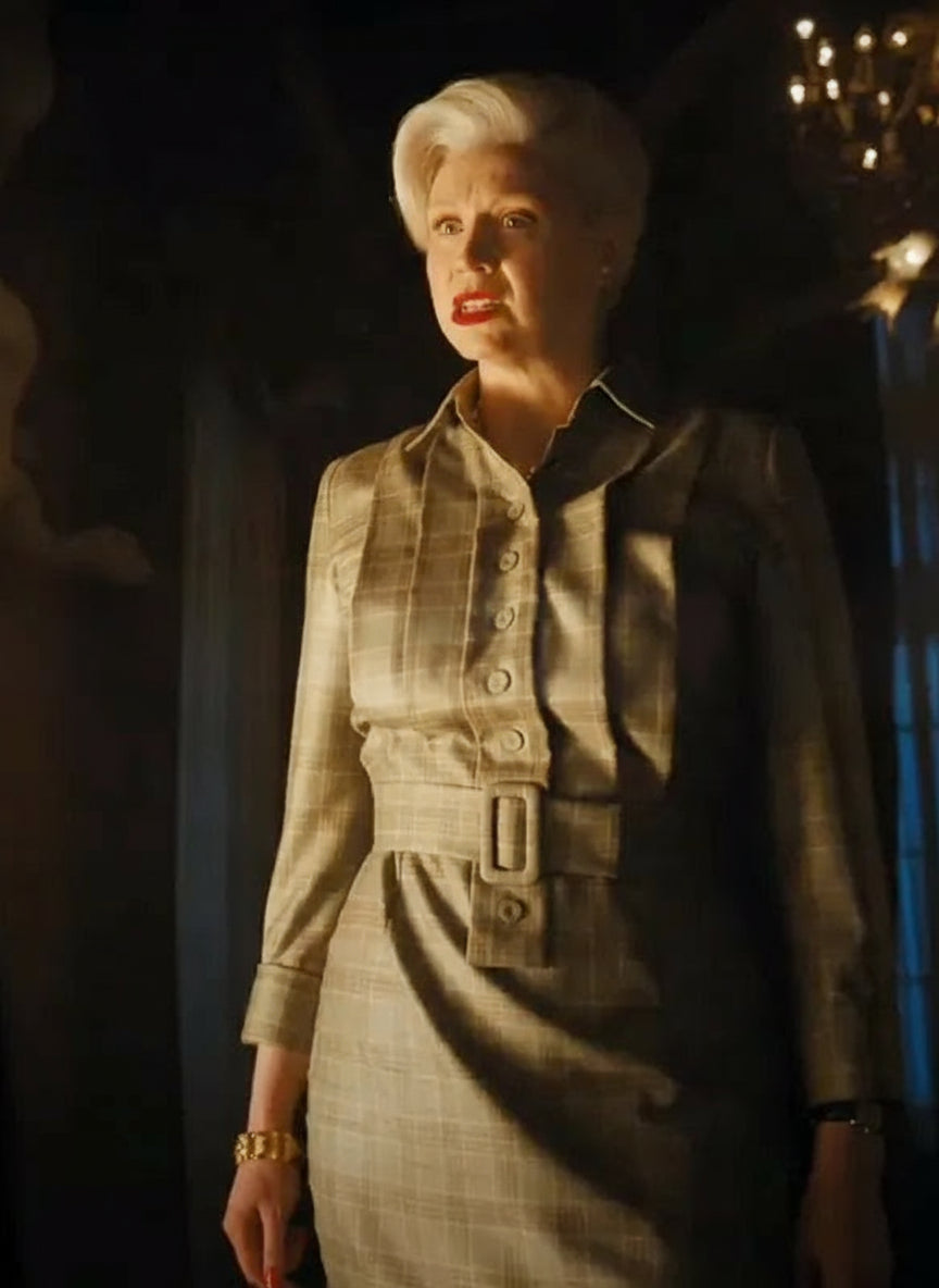 Wednesday Principal Larissa Weems Checked Dress