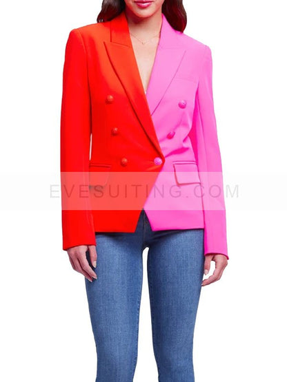 Welcome to Flatch S02 Pink & Orange Colorblock Blazer