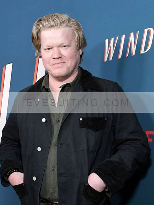 Windfall 2022 Jesse Plemons Black Cotton Jacket