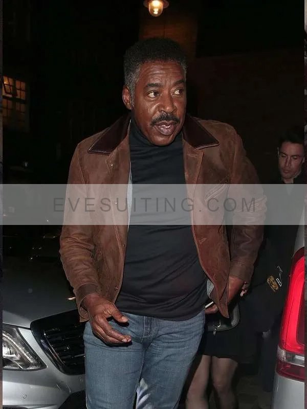 Winston Zeddemore Movie Ghostbusters Frozen Empire 2024 Event Ernie Hudson Leather Brown Jacket