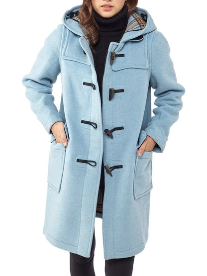 Women's Baby Blue Duffle Wool Coat