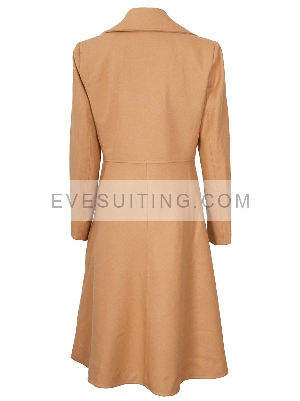 Women's Beige Double-Breasted Trench Coat