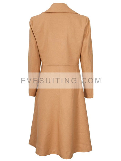 Women's Beige Double-Breasted Trench Coat