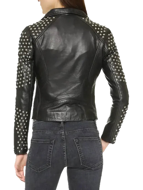 Women’s Black Studded Biker Jacket 