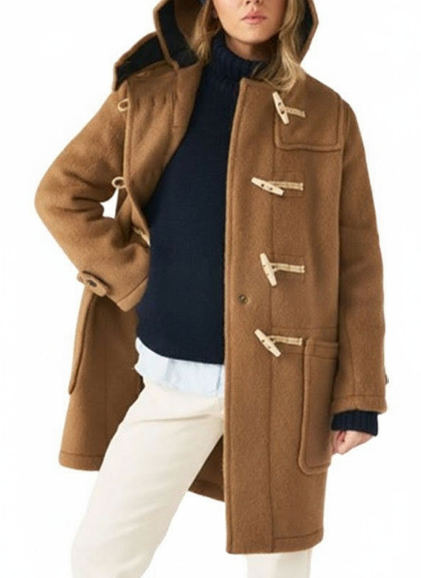 Women's Camel Duffle Wool Coat