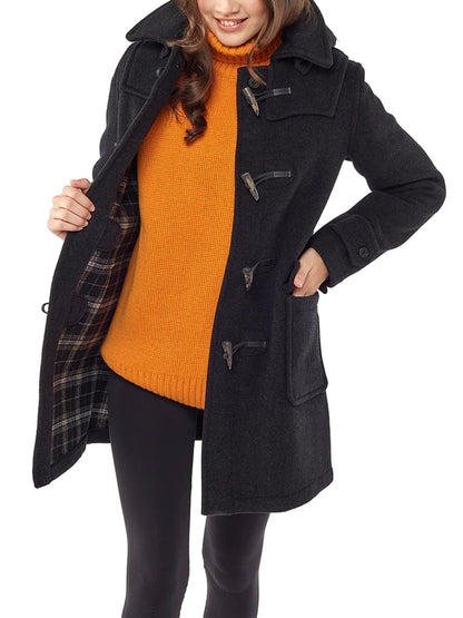 Women's Charcoal Wool Duffle Coat