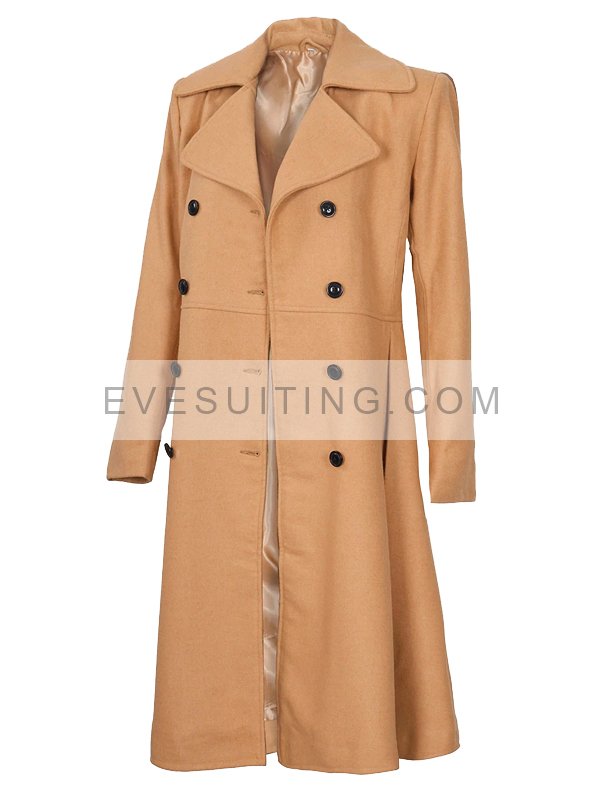Women's Double-Breasted Wool Trench Coat