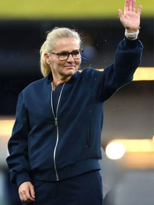 Women's EURO 2025 Sarina Wiegman Blue Bomber Jacket