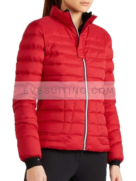 Womens Kate Middleton Red Puffer Jacket