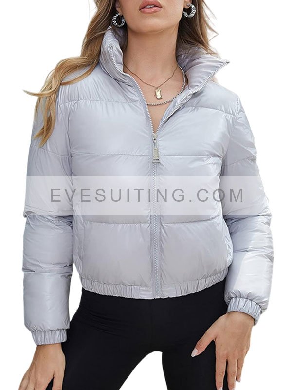 Women's Light Grey Puffer Jacket