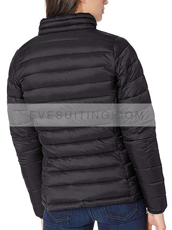 Women's Lightweight Black Parachute Puffer Jacket