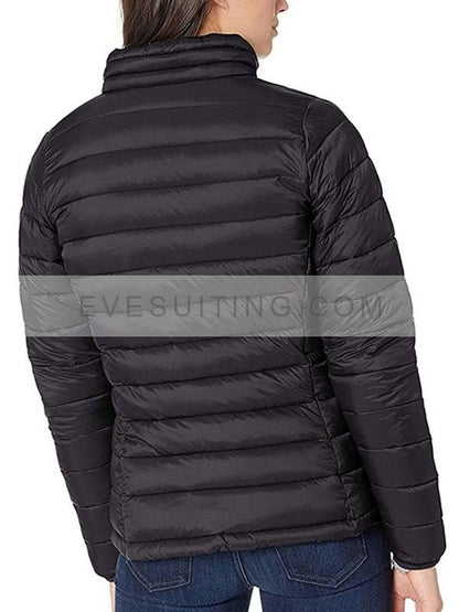 Women's Lightweight Black Parachute Puffer Jacket