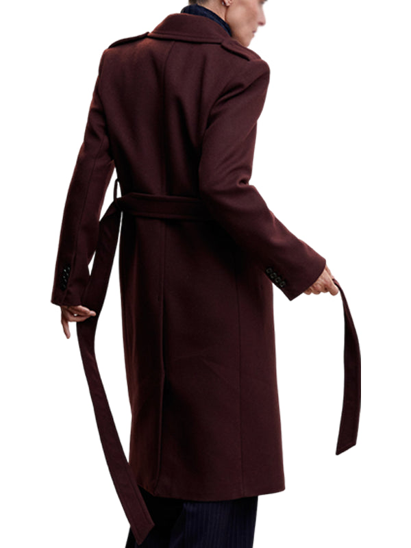 Women's Maroon Polo Coat