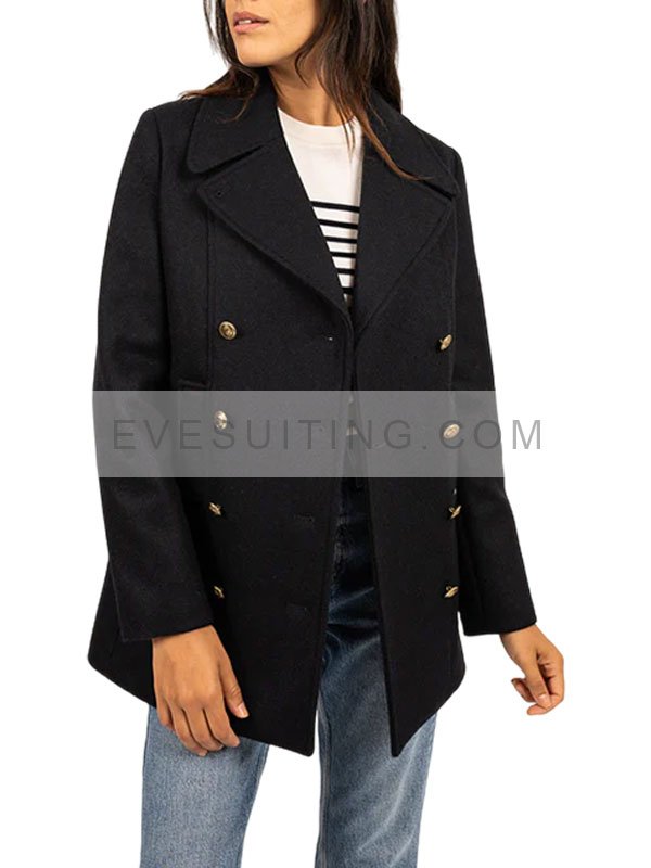 Women’s Navy Blue Wool Peacoat