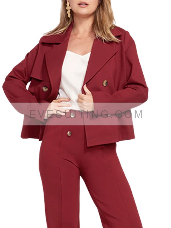 Women's Oxblood Cropped Peacoat