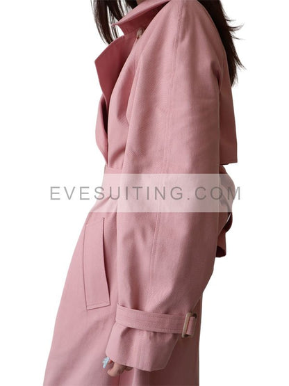 Women's Pink Trench Coat