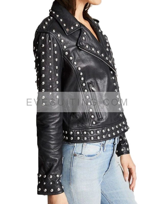 Women's Studded Biker Jacket 