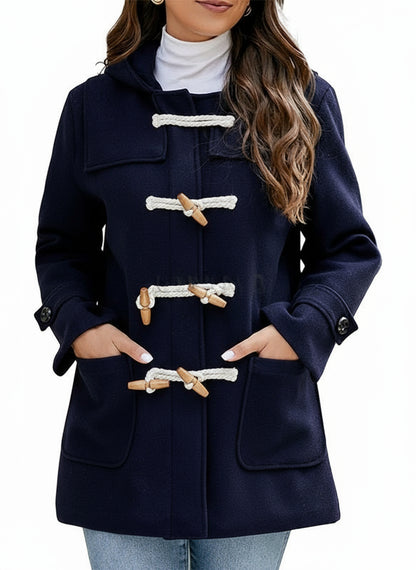 Women's Wool Hooded Toggle Duffle Coat
