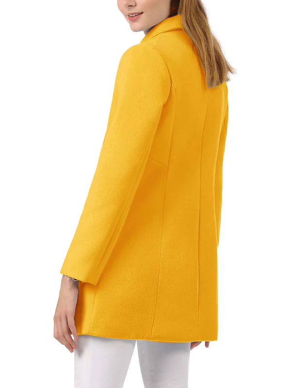 Women's Yellow Wool Peacoat