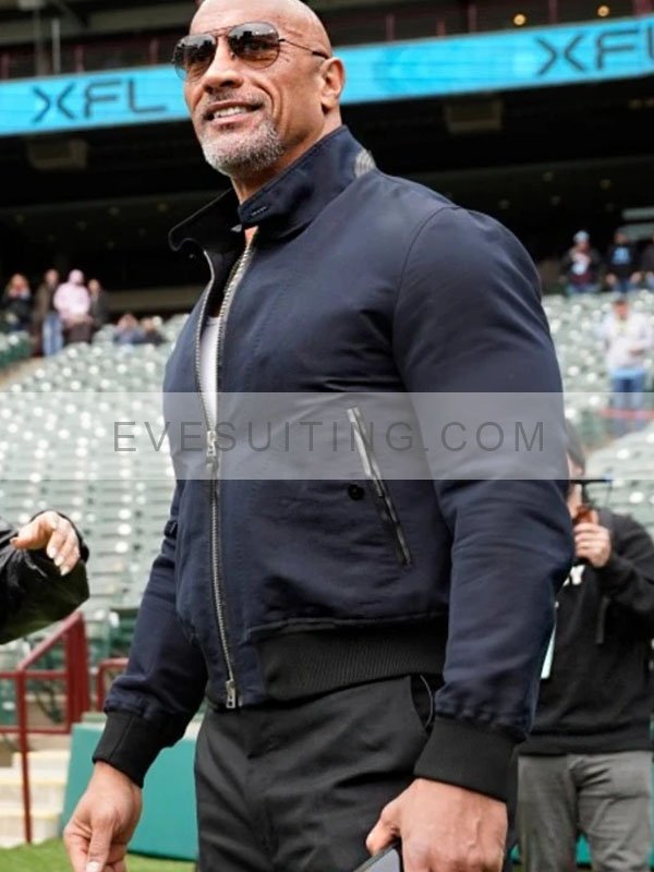 XFL 2023 Dwayne Johnson Blue Bomber Jacket