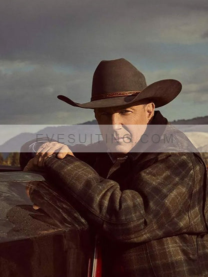 Yellowstone Kevin Costner Plaid Wool Jacket