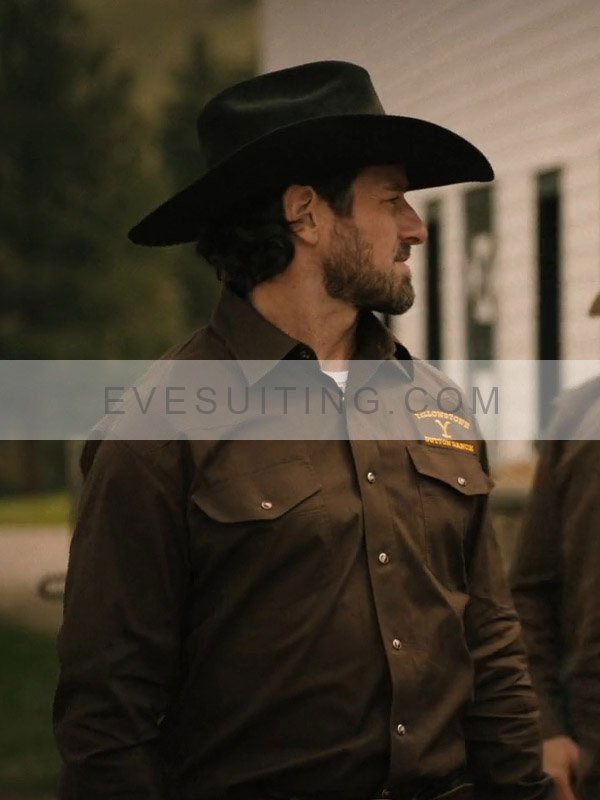 Yellowstone Season 5 Dutton Ranch Cotton Brown Shirt