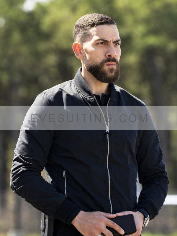 Zeeko Zaki TV Series FBI 2024 Omar Adom Zidan Black Bomber Jacket