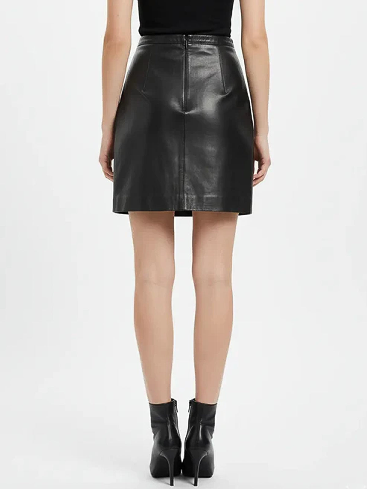 Women's Black Leather Skirt