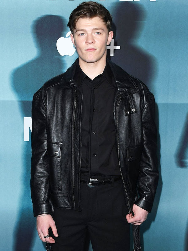 Charlie Dessen TV Series Dark Matter Premiere Night Oakes Fegley Black Leather Jacket