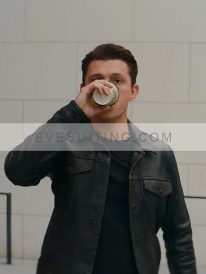 uncharted tom holland leather jacket